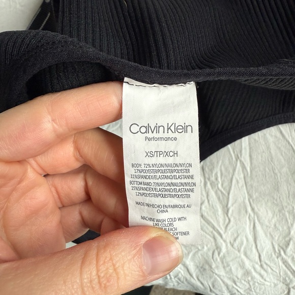 Calvin Klein Performance Black Ribbed Tank - Picture 5 of 5